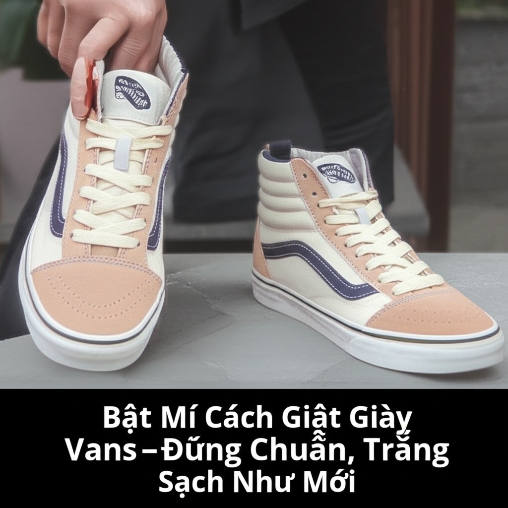 Hình minh họa cho bài viết: Bật Mí Cách Giặt Giày Vans Caro Đúng Chuẩn, Trắng Sạch Như Mới