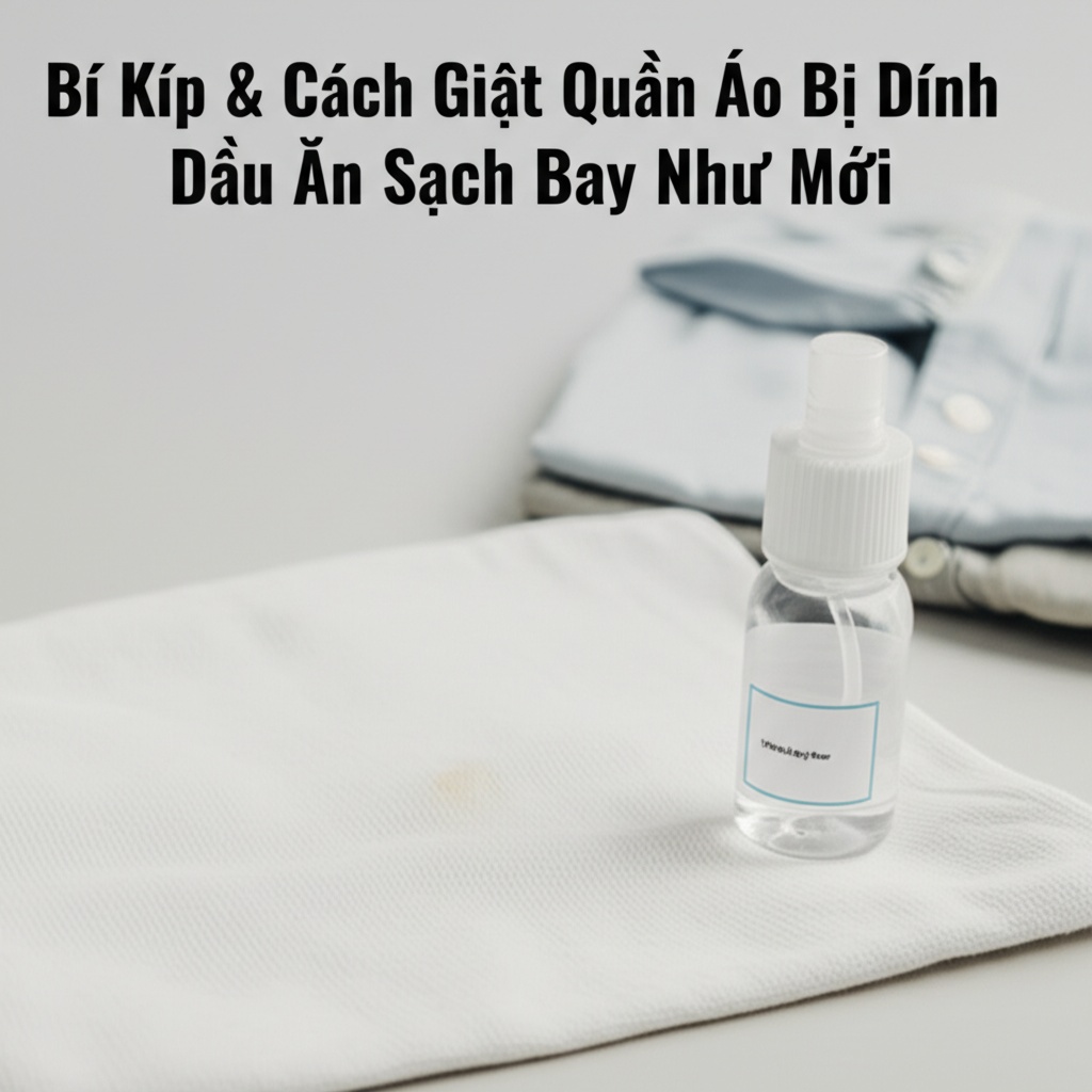 Hình minh họa cho bài viết: Bí Kíp & Cách Giặt Quần Áo Bị Dính Dầu Ăn Sạch Bay Như Mới