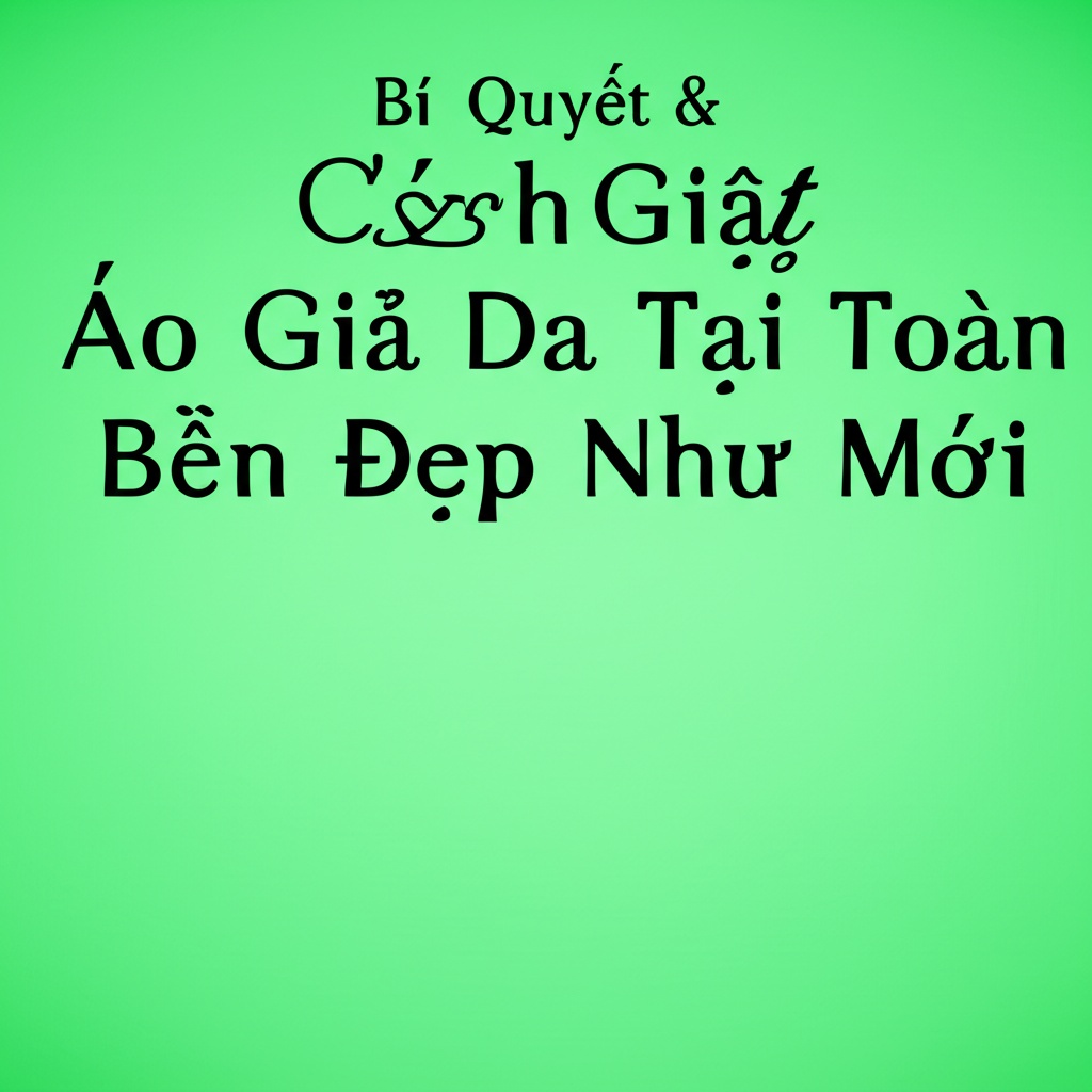 Hình minh họa cho bài viết: Bí Quyết & Cách Giặt Áo Giả Da Tại Nhà An Toàn, Bền Đẹp Như Mới
