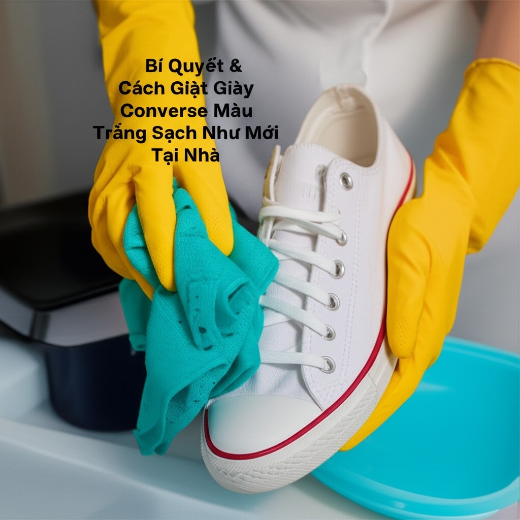 Hình minh họa cho bài viết: Bí Quyết & Cách Giặt Giày Converse Màu Trắng Sạch Như Mới Tại Nhà
