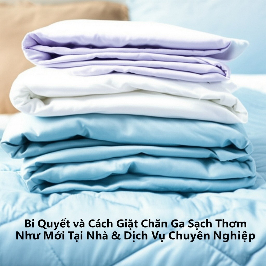 Hình minh họa cho bài viết: Bí Quyết và Cách Giặt Chăn Ga Sạch Thơm Như Mới Tại Nhà & Dịch Vụ Chuyên Nghiệp