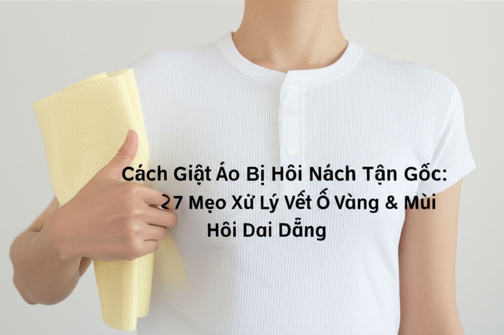 Hình minh họa cho bài viết: Cách Giặt Áo Bị Hôi Nách Tận Gốc: 7 Mẹo Xử Lý Vết Ố Vàng & Mùi Hôi Dai Dẳng