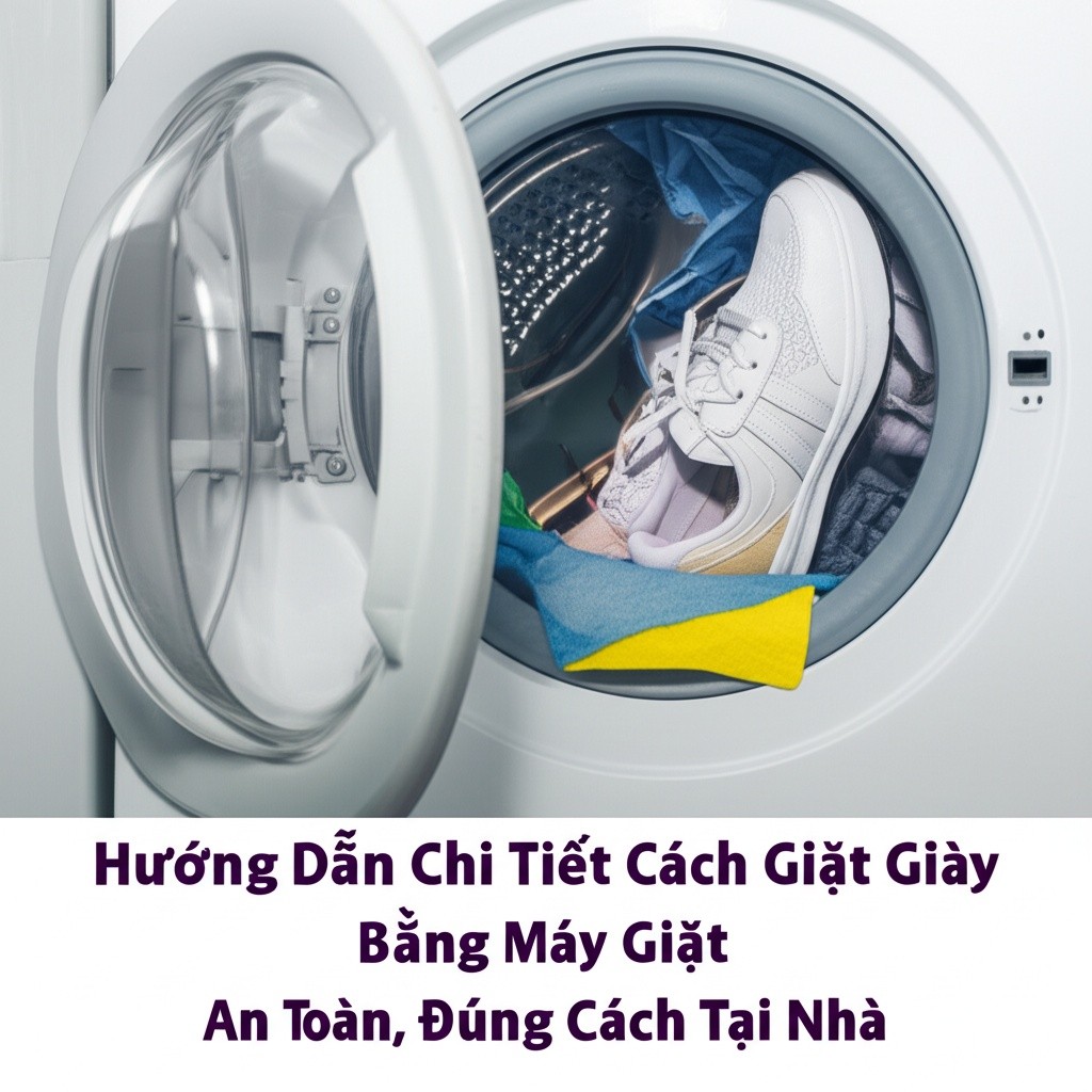 Hình minh họa cho bài viết: Hướng Dẫn Chi Tiết Cách Giặt Giày Bằng Máy Giặt An Toàn, Đúng Cách Tại Nhà