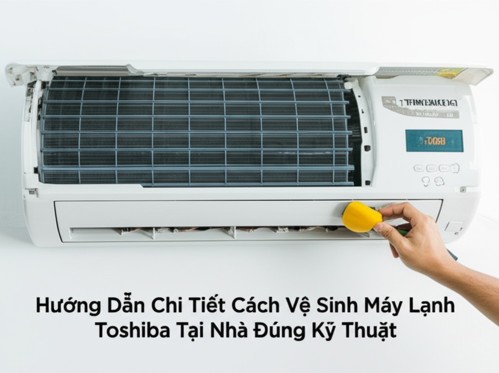 Hình minh họa cho bài viết: Hướng Dẫn Chi Tiết Cách Vệ Sinh Máy Lạnh Toshiba Tại Nhà Đúng Kỹ Thuật