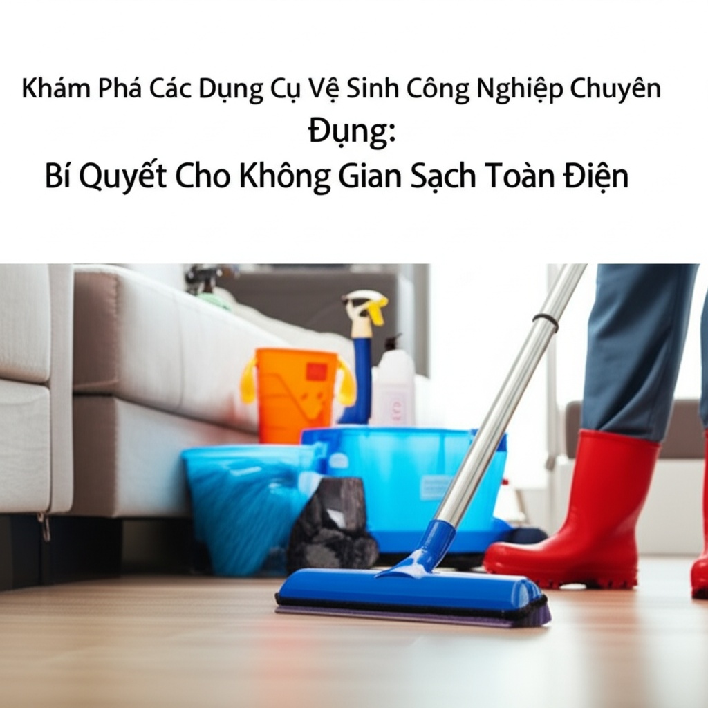 Hình minh họa cho bài viết: Khám Phá Các Dụng Cụ Vệ Sinh Công Nghiệp Chuyên Dụng: Bí Quyết Cho Không Gian Sạch Toàn Diện
